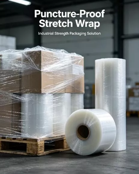 Puncture-resistant stretch film for sharp edge pallet loads